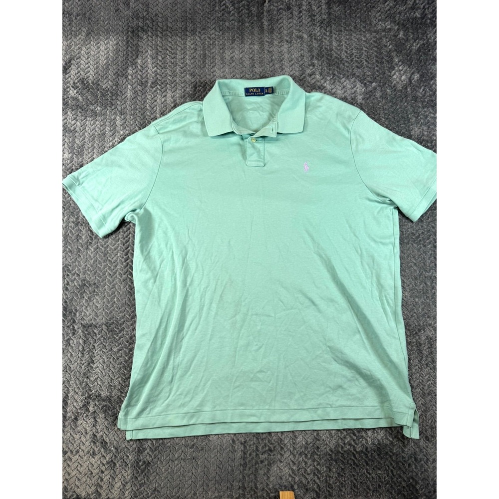 Polo Ralph Lauren Polo Shirt Mens XL Mint Green Knit Golf Performance Pony Logo